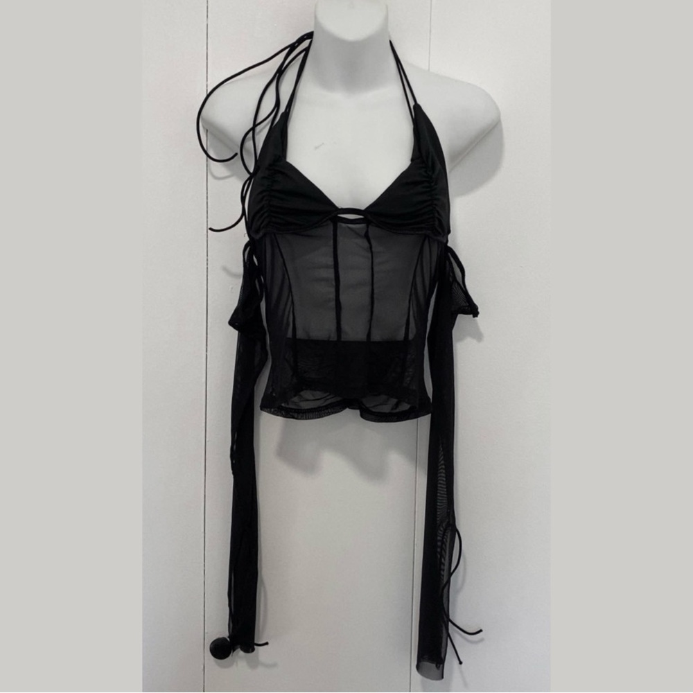 Chic Black Mesh Top